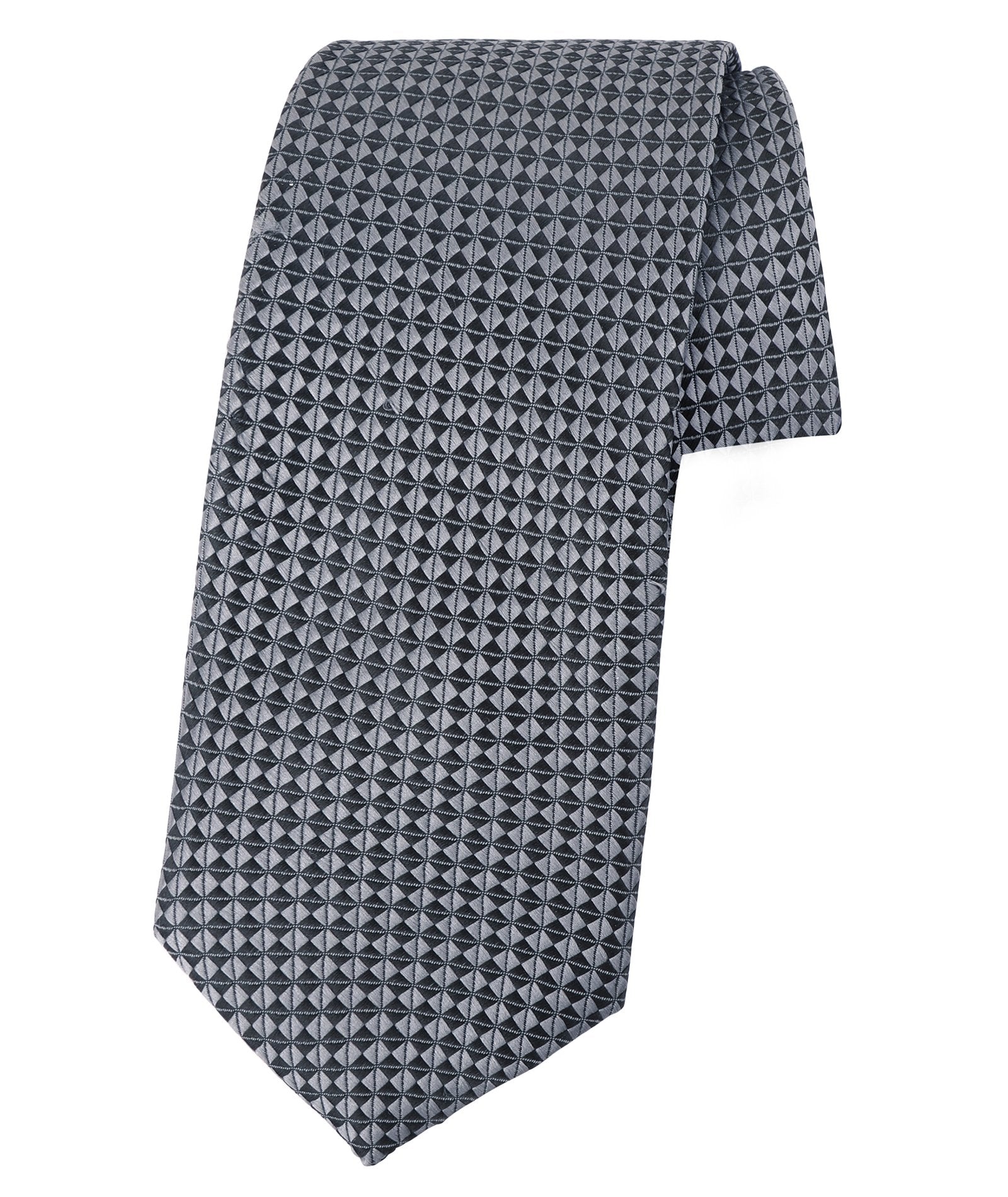 Black and Grey Geometric Tie