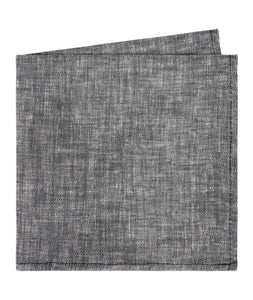 Black and White Linen Pocket Square