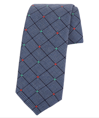 Blue with Red and Green Dots Tie