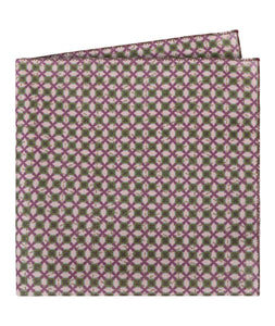 Cross Pattern Purple and Green Pocket Square