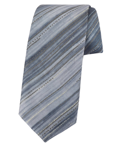 Diagonal Pinstripes Blue Tie