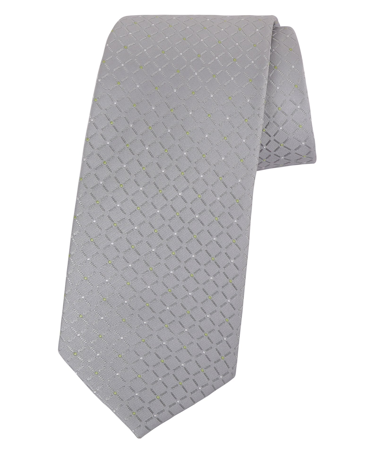 Grey with Green Dots Tie
