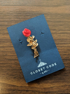 Red Rose Coat Pin