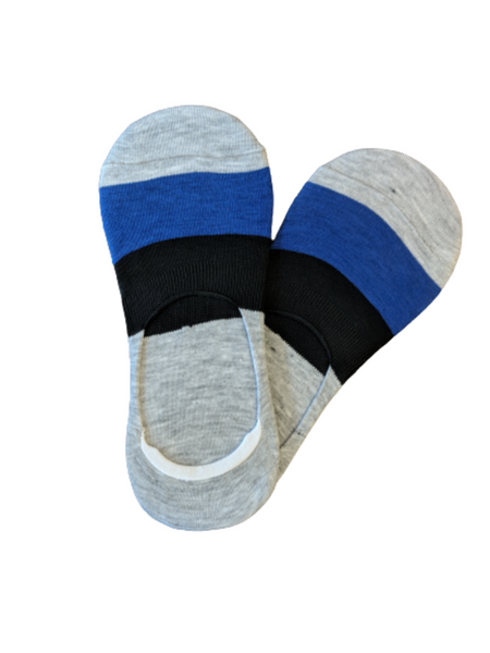 Colour Band Blue Loafer Socks