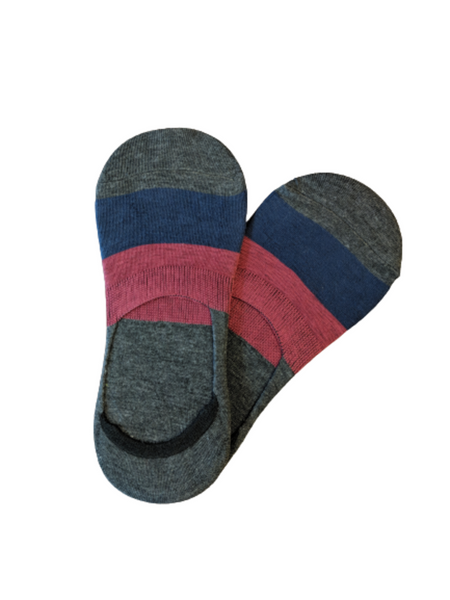 Colour Band Blue Loafer Socks