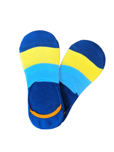 Colour Band Blue Loafer Socks