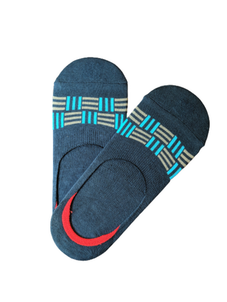 Linear Blue Loafer Socks
