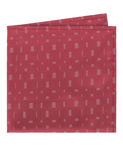 Red With White Woven Rectangles Pocket Square