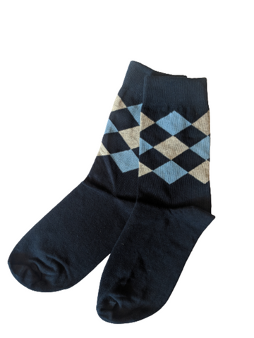 Geometric Formal Blue Socks